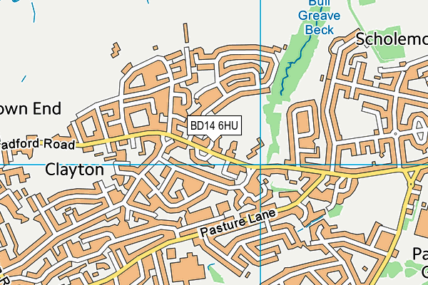 BD14 6HU map - OS VectorMap District (Ordnance Survey)