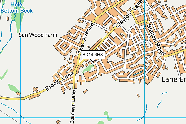 BD14 6HX map - OS VectorMap District (Ordnance Survey)