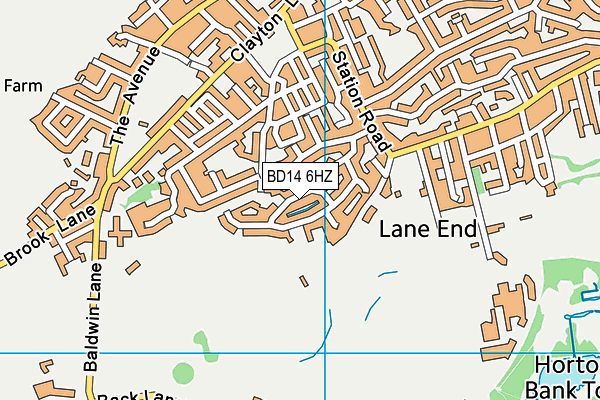 BD14 6HZ map - OS VectorMap District (Ordnance Survey)