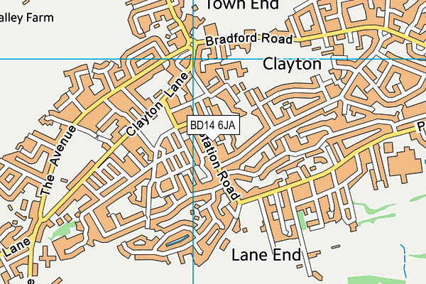 BD14 6JA map - OS VectorMap District (Ordnance Survey)