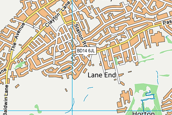 BD14 6JL map - OS VectorMap District (Ordnance Survey)