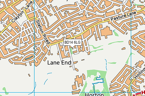 BD14 6LG map - OS VectorMap District (Ordnance Survey)