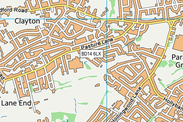BD14 6LX map - OS VectorMap District (Ordnance Survey)