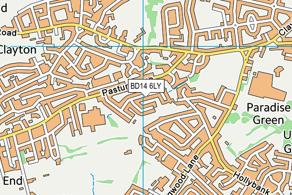 BD14 6LY map - OS VectorMap District (Ordnance Survey)