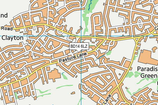 BD14 6LZ map - OS VectorMap District (Ordnance Survey)