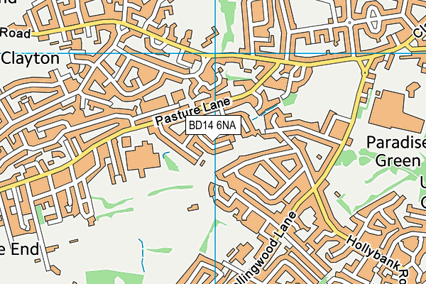 BD14 6NA map - OS VectorMap District (Ordnance Survey)