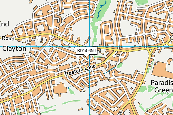 BD14 6NJ map - OS VectorMap District (Ordnance Survey)