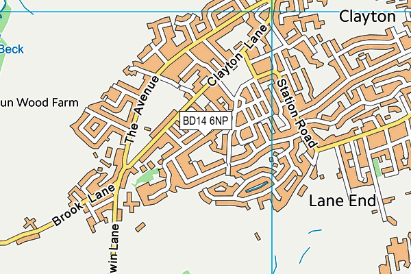 BD14 6NP map - OS VectorMap District (Ordnance Survey)