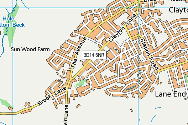 BD14 6NR map - OS VectorMap District (Ordnance Survey)