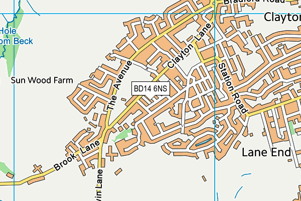 BD14 6NS map - OS VectorMap District (Ordnance Survey)