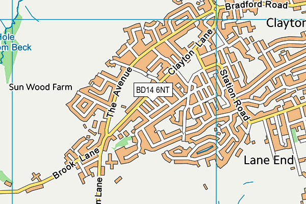 BD14 6NT map - OS VectorMap District (Ordnance Survey)