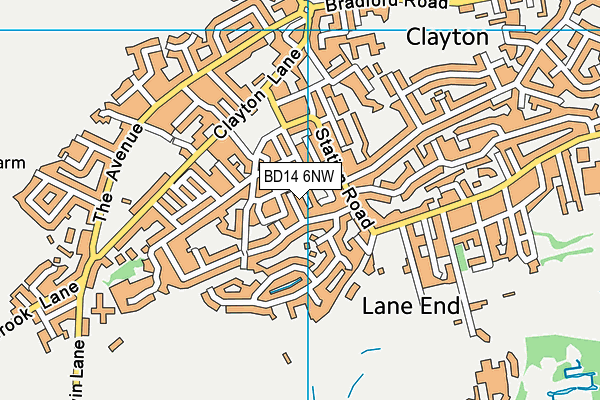 BD14 6NW map - OS VectorMap District (Ordnance Survey)