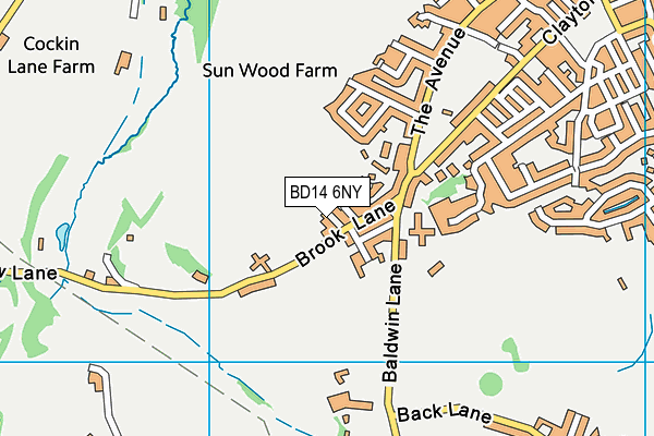 BD14 6NY map - OS VectorMap District (Ordnance Survey)
