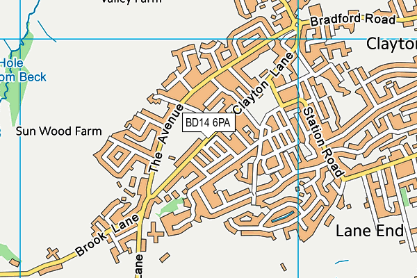 BD14 6PA map - OS VectorMap District (Ordnance Survey)
