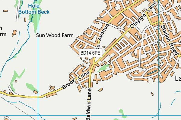 BD14 6PE map - OS VectorMap District (Ordnance Survey)