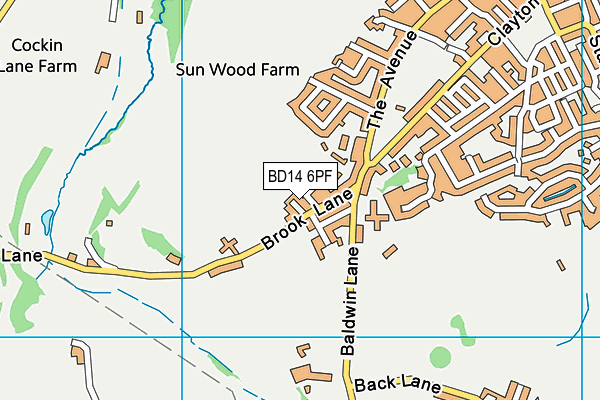 BD14 6PF map - OS VectorMap District (Ordnance Survey)