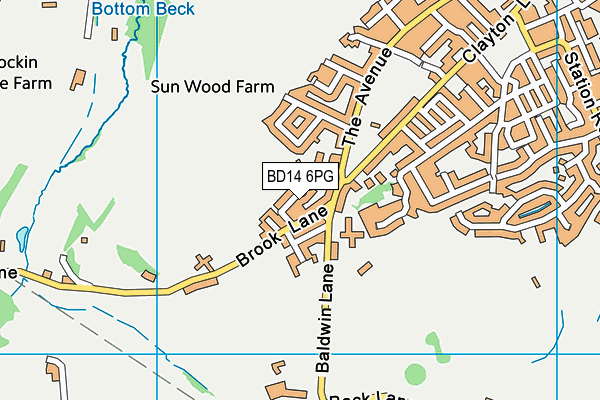 BD14 6PG map - OS VectorMap District (Ordnance Survey)
