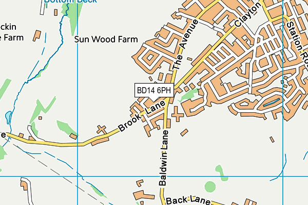 BD14 6PH map - OS VectorMap District (Ordnance Survey)