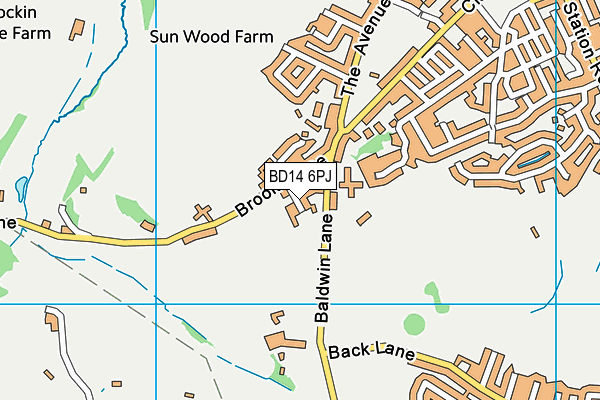 BD14 6PJ map - OS VectorMap District (Ordnance Survey)