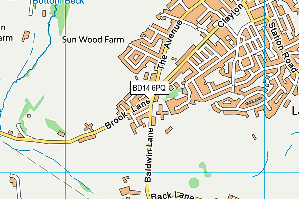 BD14 6PQ map - OS VectorMap District (Ordnance Survey)