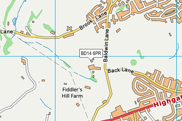 BD14 6PR map - OS VectorMap District (Ordnance Survey)