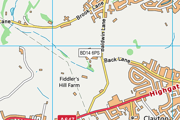 BD14 6PS map - OS VectorMap District (Ordnance Survey)