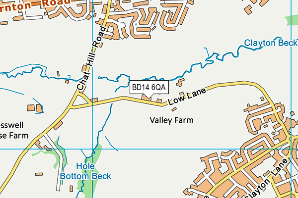 BD14 6QA map - OS VectorMap District (Ordnance Survey)