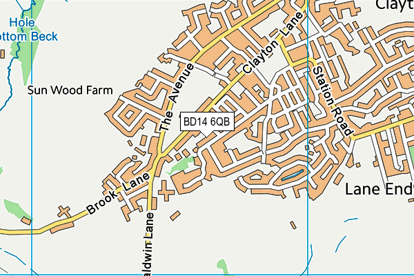 BD14 6QB map - OS VectorMap District (Ordnance Survey)