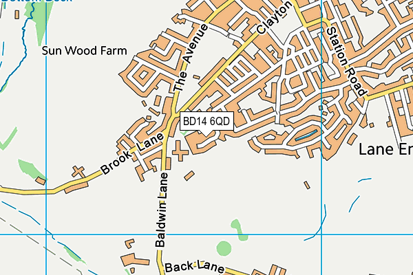BD14 6QD map - OS VectorMap District (Ordnance Survey)