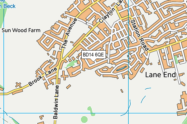 BD14 6QE map - OS VectorMap District (Ordnance Survey)