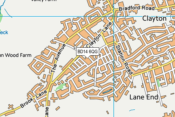 BD14 6QG map - OS VectorMap District (Ordnance Survey)
