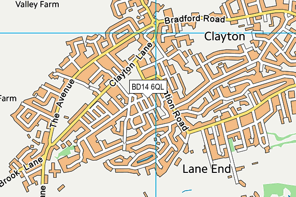 BD14 6QL map - OS VectorMap District (Ordnance Survey)