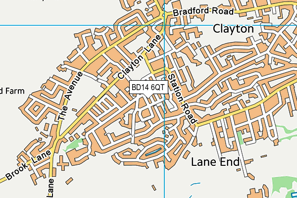 BD14 6QT map - OS VectorMap District (Ordnance Survey)