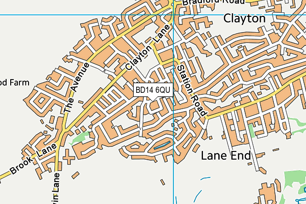 BD14 6QU map - OS VectorMap District (Ordnance Survey)