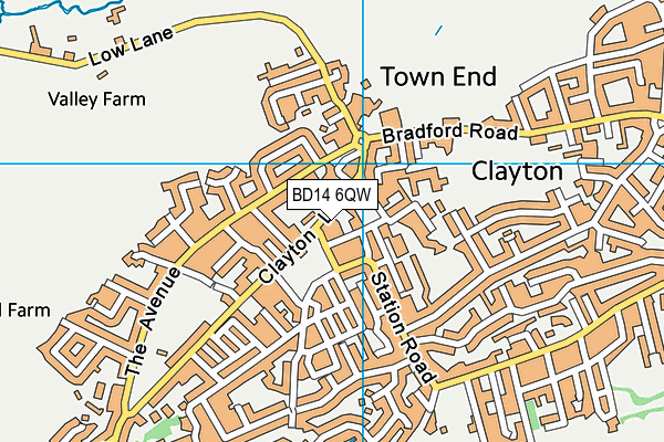 BD14 6QW map - OS VectorMap District (Ordnance Survey)