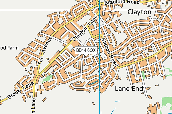 BD14 6QX map - OS VectorMap District (Ordnance Survey)