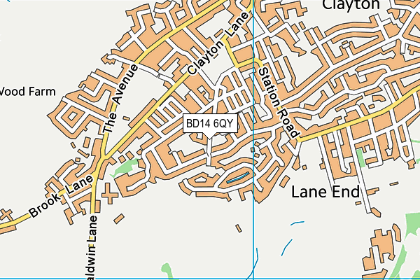 BD14 6QY map - OS VectorMap District (Ordnance Survey)