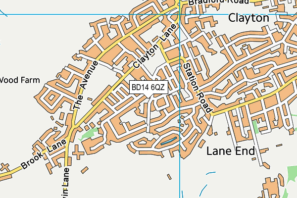 BD14 6QZ map - OS VectorMap District (Ordnance Survey)