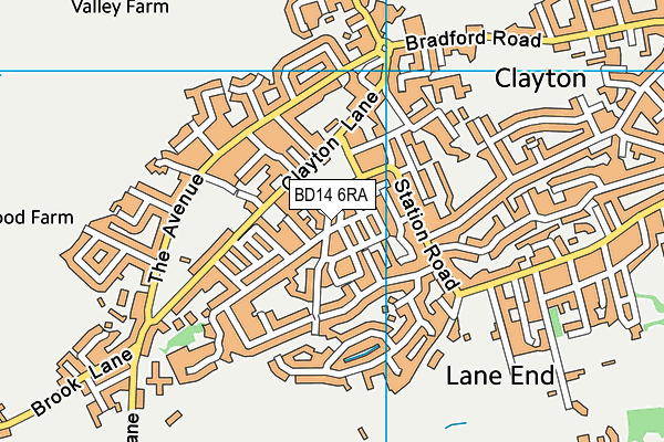 BD14 6RA map - OS VectorMap District (Ordnance Survey)