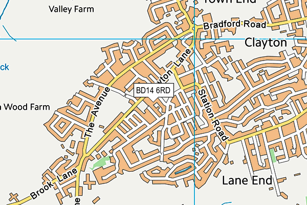 BD14 6RD map - OS VectorMap District (Ordnance Survey)