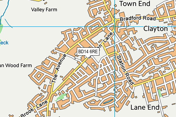 BD14 6RE map - OS VectorMap District (Ordnance Survey)
