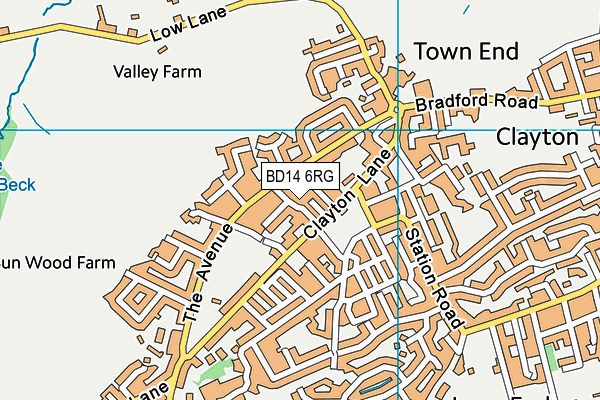 BD14 6RG map - OS VectorMap District (Ordnance Survey)