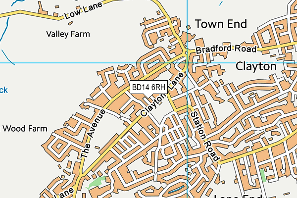 BD14 6RH map - OS VectorMap District (Ordnance Survey)