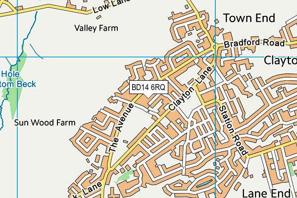 BD14 6RQ map - OS VectorMap District (Ordnance Survey)