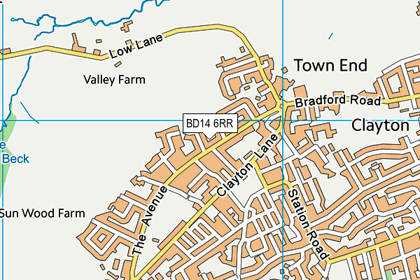 BD14 6RR map - OS VectorMap District (Ordnance Survey)