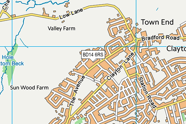 BD14 6RS map - OS VectorMap District (Ordnance Survey)