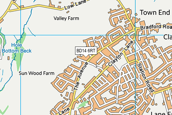 BD14 6RT map - OS VectorMap District (Ordnance Survey)