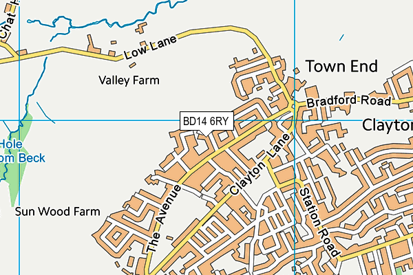 BD14 6RY map - OS VectorMap District (Ordnance Survey)