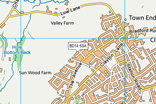 BD14 6SA map - OS VectorMap District (Ordnance Survey)
