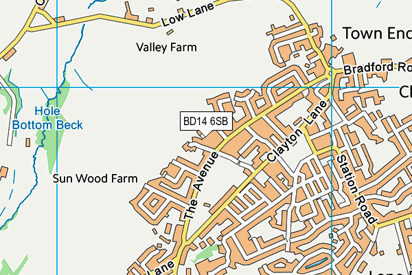 BD14 6SB map - OS VectorMap District (Ordnance Survey)